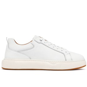 Resim Derimod Erkek Beyaz Bağcıklı Kalın Tabanlı Deri Sneaker,Kışlık Spor Ayakkabı 25WFD675014 