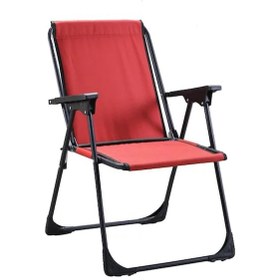 Resim Leva House Plastik Kollu Katlanır Kamp - Plaj Sandalyesi Kırmızı 