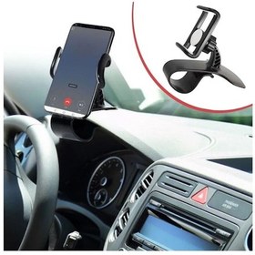 Resim Ams Net Araç İçi Konsola Takılan Döner Başlıklı Telefon Kıskacı Telefon Tutucu Siyah 