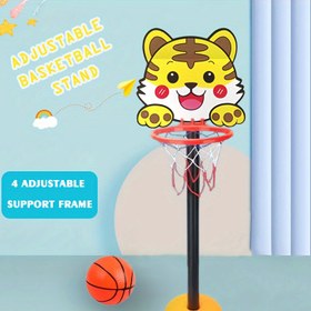 Resim Ayarlanabilir Yükseklik Karikatür Kaplan Basketbol File Seti - İç Mekan/Dış Mekan Eğlenceli Atış Oyuncak, Aydınlatıcı Spor Aktivitesi, Aile Etkileşimi ve Bahçe Oyunları - Noel, Cadılar Bayramı, 'S Günü için İdeal Hediyelik, 3-6 Yaş Aralığına Uygun, PVC Malzeme, Pille Çalışmaz, Top, File, Pompa ve Stand Dahil 