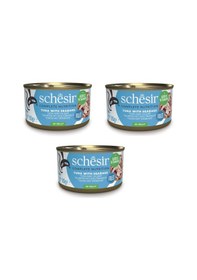 Resim Schesir Ton Ve Levrek Tam Ve Dengeli Jöleli Kedi Konservesi 85 Gr. X 3 Adet 