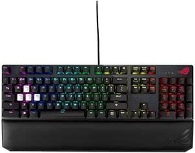 Resim ASUS ROG STRIX SCOPE DELUXE KABLOLU MEKANİK RGB OYUNCU KLAVYESİ - CHERRY MX, ALÜMİNYUM KASA, BİLEK DESTEĞİ, AURA SYNC, FPS OYUNLARI İÇİN GÜMÜŞ WASD TUŞLAR 