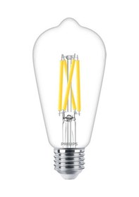 Resim Philips LED Classic Dimlenebilir Şeffaf Filament Ampul 5.9W 806Lum 2700K Sarı Işık ST64 E27 (60W) 