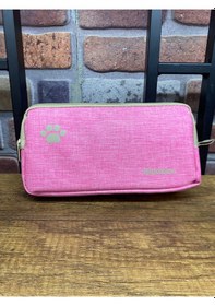 Resim İki Gözlü İçi Geniş Kedi Patisi Detaylı Kalemlik Pembe 