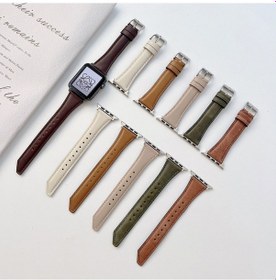 Resim Sones Bıçak Kuyruk Şekilli Dana Derisi Watch Band iOS Uyumlu Watch Ultra 49mm-watch Ultra 2 49mm / / Se Akıllı Saat Aks. 49372749 