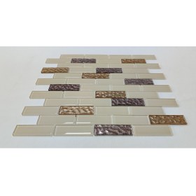 Resim MozaiKristaL Mutfak tezgah arası ve iç dekorasyon için 23x73x4 mm, 30x30 cm, Kristal Cam Mozaik. 