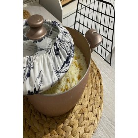 Resim Emtory Home Pilav Demleme Örtüsü - Patlamış Mısır Yağ Sızdırmaz - Lastikli - Laci Çiçekli 