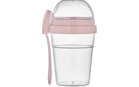 Resim Nuit Concept Yoğurt Kabı Qlux Müsli Hazneli Kaşıklı Yoğurt Porsiyon Kabı L-00812 Bpa Içermez 