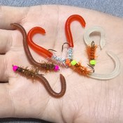 Resim 9 Parça UV/Işıltılı Pirinç Başlı Yapay Solucan Sinekleri - Karbon Çelik Yapı, Karışık Renkler, Gerçekçi Kırmızı ve Yeşil Solucan Desenli Alabalık, Steelhead, Sarı Balık, Bluegill, Sazan Bass İçin - Tatlısu ve Tuzlu Su Avı için Gerçekçi Yem 