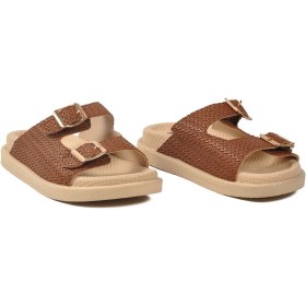 Resim Pierre Cardin Taba Çift Bantlı Hafif Kadın Terlik PC-54687 Z 