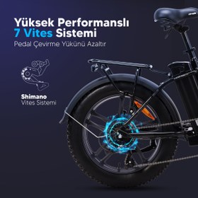 Resim Stradacycles E-Bro 20 Jant Hidrolik Disk Katlanabilir Fat Bike Bisiklet 