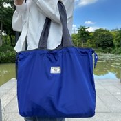 Resim Çok Kapasiteli Deniz Mavisi Katlanabilir Alışveriş Çantası, Çekmece Kapatma - Dayanıklı Polyester, Taşınabilir Seyahat ve Spor Tote, Şık Omuz Çantası, Çoklu Bölümler, Seyahat Tote Çantası | Rahat Şık Çanta | Yumuşak Kabuk Çanta 