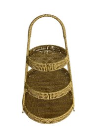 Resim Mien Bambu Sunumluk, 3 Katlı Ayaklı, Çok Amaçlı Yuvarlak Kahvaltılık 