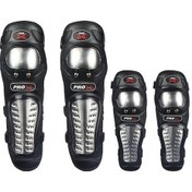 Resim "çelik Motosiklet Dizlik Ve Dirseklik Seti - Ayarlanabilir, Evrensel, 4 Parça" Siyah Siyah 