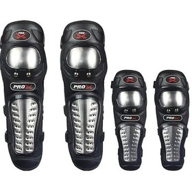 Resim "çelik Motosiklet Dizlik Ve Dirseklik Seti - Ayarlanabilir, Evrensel, 4 Parça" Siyah Siyah 