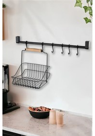 Resim Retro Mutfak Seti Askılı ve Sepetli Askı ve Kanca 