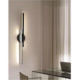 Resim Avize Asya Modern Tasarım Siyah Renk Gün Işığı Ledli Banyo - Mutfak - Salon LED Duvar 2 Li Aplik 
