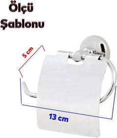 Resim Badem10 Tuvalet Kağıtlık Aparat Kapalı WC Kağıt Standı Paslanmaz Metal Sağlam Vidalı Krom Renk 