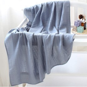 Resim Tinybabyconcept Soft Organik % 100 Pamuk Tek Kat Müslin Kundak Örtüsü Bebek Batteniyesi Mavi Renk 110x110 Cm 