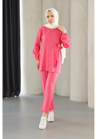 Resim Misskayle Bağlama Detaylı Takım Fuşya Fuşya 