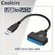 Resim Coolcic 15.24cm SATA to USB 3.0 Kablo, USB 3.0 to SATA Adaptörü, 2.5 inç SATA III HDD ve SSD ile Uyumlu, Harici Sabit Sürücü Dönüştürücü, Siyah, 6+2 pinli PCIe Erkek-Dişi Bağlantı Noktası 
