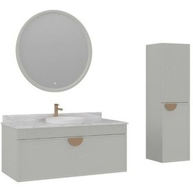 Resim Orka Molino 120 Cm Kaşmir Banyo Dolabı Takımı Ve Boy Dolabı Navaro/antrasit 