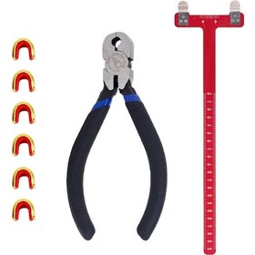 Resim Mufunye Okçuluk Ayarlama Aleti Yay Telinin Çentik Noktaları Pense T Kareleri Eğimli Ve Bileşik Yay Telleri Aksesuarları İçin Ayar Cetveli 