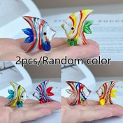 Resim 2 Adet El Yapımı Cam Mini Balık Figürü, Sevimli Koleksiyonluk Figürler, DIY Ev Dekorasyonu İçin Mükemmel, Festival ve Parti Hediyesi için İdeal 