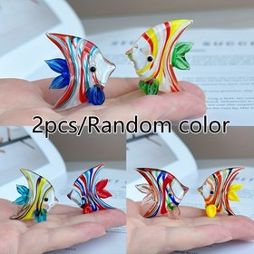 Resim 2 Adet El Yapımı Cam Mini Balık Figürü, Sevimli Koleksiyonluk Figürler, DIY Ev Dekorasyonu İçin Mükemmel, Festival ve Parti Hediyesi için İdeal 