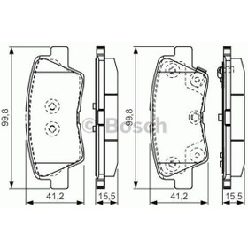 Resim BOSCH 986494557 Fren Balatası Arka İ30 12- / Ceed 12- / Auris 12- 