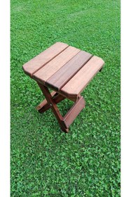 Resim BİRAYSE Iroko Ahşap Katlanır Tabure 