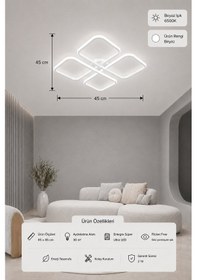 Resim Nuvo Led Plafonyer Avize Beyaz Işık 