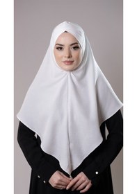 Resim Hürrem Bone Krem Pratik Hazır Geçmeli Tesettür Eşarp Pamuk Caz Kumaş Tek Katlı Çapraz Hijab 2305 40 
