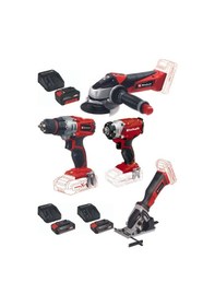 Resim Einhell TE-CI 18/1 Vidalama + TE-CS 18/89 Testere + TE-CD 18/2 Matkap + TE-AG 18/115 Taşlama 2 x 2.5 Ah Akü + 4.0 Ah Akü 