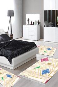 Resim Alanur Home Yıkanabilir Kaymaz Taban 3lü Yatak Odası Takımı P1337 Modern Renkli 