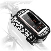 Resim Bisiklet Telefon Çantası Dokunmatik Ekranlı, Kulaklık Bağlantılı, 5.2 İnç İçin, Tam Koruma, Siyah 121024jy-a Siyah Siyah 