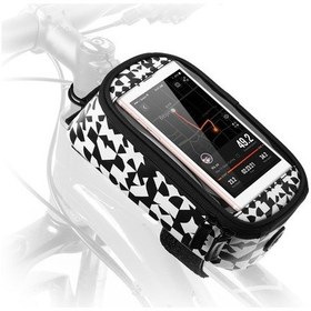 Resim Bisiklet Telefon Çantası Dokunmatik Ekranlı, Kulaklık Bağlantılı, 5.2 İnç İçin, Tam Koruma, Siyah 121024jy-a Siyah Siyah 
