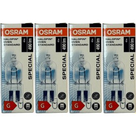 Resim Osram Halopin Oven 40W 2700K (Sarı Işık) G9 Duylu Halojen Fırın Ampulü (4 Adet) 