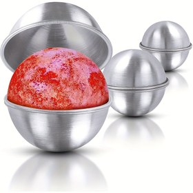Resim 6'lı Paslanmaz Çelik Banyo Bombası Kalıp Seti - 3 Boyut, Yuvarlak Metal Kalıplar, Dayanıklı & Temizlemesi Kolay, Kendin Yap Spa Deneyimi İçin Mükemmel, Banyo Bombası Yapım Malzemeleri 
