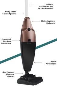 Resim GoldMaster Jüpiter 2 Lt Hazneli 800 W Yıkanabilir Filtreli 2 In 1 Elde Ve Dikey Elektrikli Süpürge 