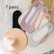 Resim 7 Çift Kadınların Görünmez Çorapları - Hafif, Rahat, Kaymaz Silikon Çoraplar Bahar ve Yaz İçin, Polyester Karışımı, Yay Burunlu Tasarım, Elde Yıkanabilir, Rahat Ayakkabılar | Yay Burunlu Çoraplar | Örgü Dokusu 