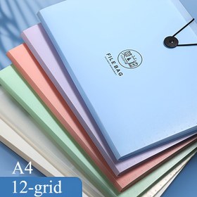 Resim Morandi 8-grid A4 Dosya Düzenleyici, Belge Depolama Kutusu, Çok Renkli, Snap Kapatma, Dayanıklı Plastik, Ofis ve Okul Dosya Düzenleme için İdeal, Moda Ürünleri, Okul Malzemeleri 