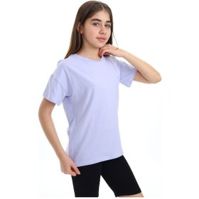 Resim Toontoy Kids Toontoy Kız Çocuk Baskılı Bisiklet Yaka Kısa Kollu Tişört Mavi 