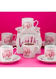 Resim Porsima 10 Porselen 12 Parça Türk Kahve Fincan Takımı 90ml 