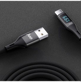 Resim Juo 66W Dijital Led Ekranlı Örgülü Usb-a To Usb Type-c Hızlı Şarj ve Data Kablosu 2M 