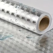 Resim Yüksek Sıcaklığa Dayanıklı, Ocak ve Davlumbaz Stickerları, Bir Rulo Yapışkan Gümüş Kübik Sticker 