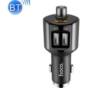 Resim Hoco Kablosuz Bluetooth V4.2 Fm Verici Araç Şarj Kiti, Ahizesiz Arama / Mp3 Çalar Destekli Çift Usb Bağlantı Noktası 5v 2.4a Çıkış Tarnish 