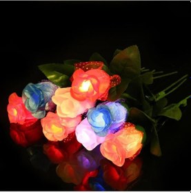 Resim Pembe Romantik Sevgililer Günü Hediyesi Işıltılı Gül Emülasyonel Gül Feneri Pembe 