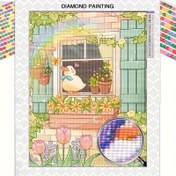 Resim 1 adet Anime Desenli 5D Tam Elmas Yuvarlak Elmas Boyama Kiti, 30*40cm/11.8*15.8 inç, Elmas Boyama El Sanatları, Mozaik Dekorasyon El Sanatları Duvar Sanatı, Başlangıçlar İçin Uygun, Ev Oturma Odası Ofis Dekorasyonu İçin Uygun, Anneler Günü Yeni Yıl Paskalya Hediyesi 