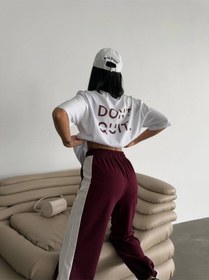Resim Rawea Oversize Unisex Eşofman Takımı - Dijital Baskılı, Pamuklu & Rahat Bordo 